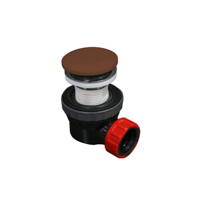 Mondiaz Click sifon - 6.7cm - ruimtebesparend - rond - Solid surface Rust