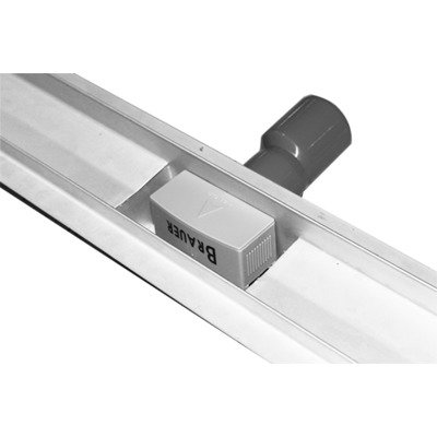 Brauer Douchegoot - 160x7x6.7cm - ondiepe vloerflens - zijuitloop - RVS - mat zwart