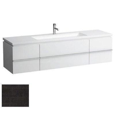 Laufen New Case Living Square onderbouwkast 129x47.6x45.9cm 2 lades. 2 deuren 2 glasplaten hout antraciet eiken