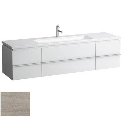 Laufen New Case Living Square onderbouwkast 129x47.6x45.9cm 1 lade. 2 deuren 2 glasplaten hout gek. eiken