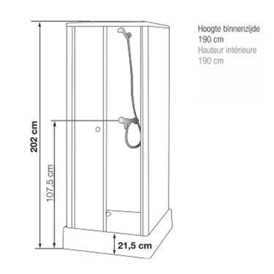 Kinedo Kineprime Delta douchecabine 81,5x81,5x202 cm compleet 2 draaideuren met kraan