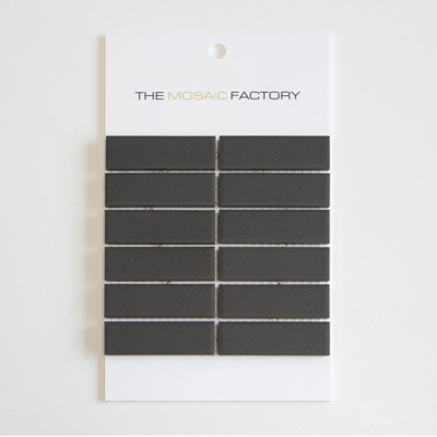 SAMPLE The Mosaic Factory London mozaïektegel 7.3x2.3x0.6cm voor vloer voor binnen en buiten rechthoek Keramiek zwart