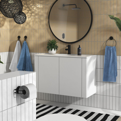 Smedbo Beslagsboden Toiletrolhouder - 13.4x5.5x7.3cm - zelfklevend - RVS Mat Zwart