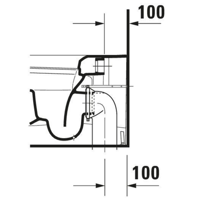 Duravit ME by Starck closetpot diepspoel staand back to wall met Hygieneglaze t.b.v. SensoWash 37x60cm met verdekte bevestiging wit