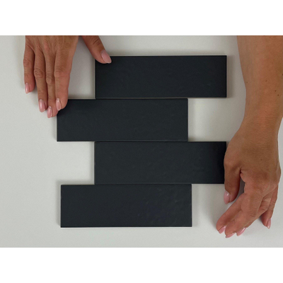 Equipe Cerámicas Kalma wandtegel - 6x18.6cm - Mercury mat (antraciet)