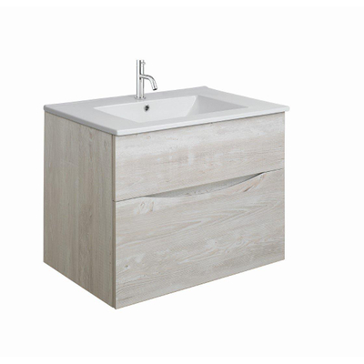 Crosswater Glide II Wastafelonderkast - 70x45x52cm - 2 lades - greeploos - softclose - nordic oak