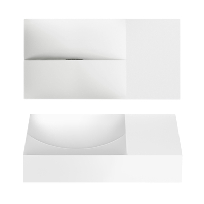 Clou Vale Fontein - 38x19x7cm - voorbewerkt kraangat rechts - mat wit
