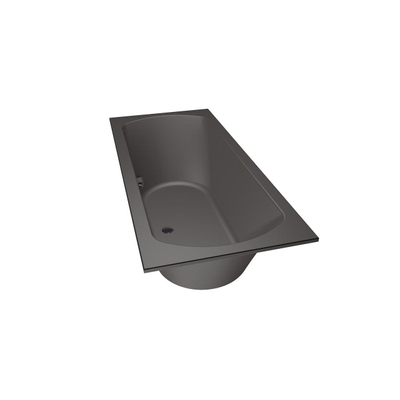 Xenz Lagoon ligbad - 180x80cm - met overloop - zonder afvoer - Acryl Antraciet Mat OUTLETSTORE