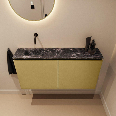 MONDIAZ TURE-DLUX 100cm toiletmeubel Oro. EDEN wastafel Lava positie links. Zonder kraangat.