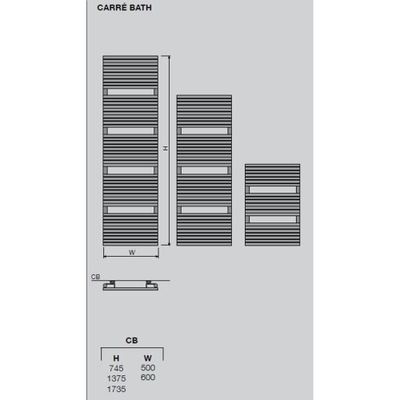 Vasco Carre CB designradiator 500x1375 mm 747 watt wit