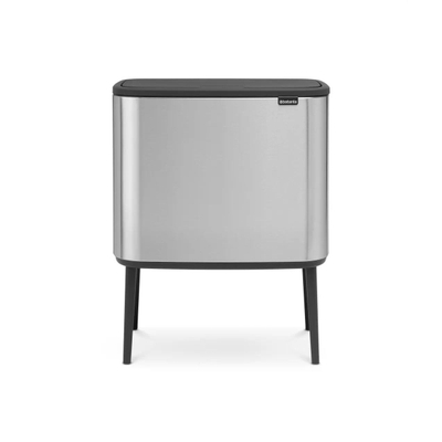 Brabantia Bo Touch Bin Afvalemmer - 3x11 liter - 3 kunststof binnenemmers - matt steel fingerprint proof