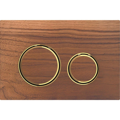 Geberit Sigma50 bedieningsplaat - 2-toets spoeling - rond - messing/Amerik. noten