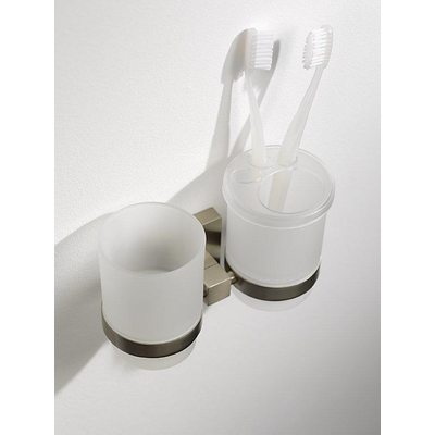 Haceka Mezzo Glashouder dubbel mat chroom