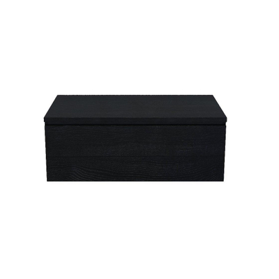 Arcqua Living Onderkast - 80x46x30cm - 1 lades - greeploos - gemelamineerd spaanplaat - oak black