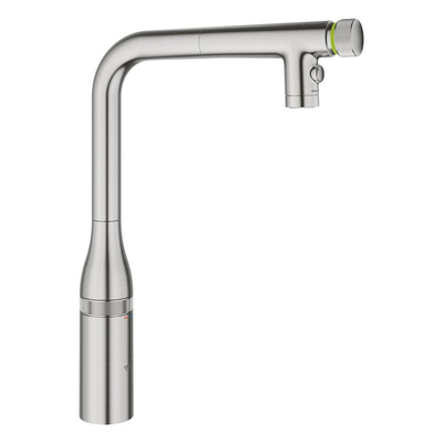GroheEssence SmartControlkeukenmengkraan l-uitloop uittrekbare dualspray supersteel