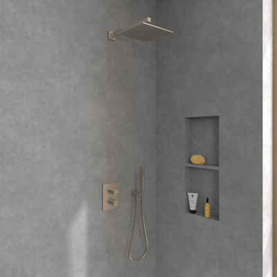 Villeroy & Boch Universal Showers hoofddouche - 25cm - vierkant - Matt Brushed Nickel (RVS)