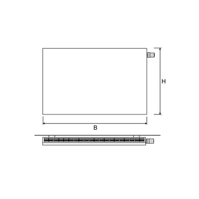 Vasco Niva NH1L1 designradiator enkel 1020x550mm 699 watt wit structuur