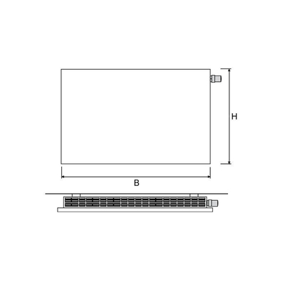 Vasco Niva NH2L2 designradiator dubbel 1078x950mm 2027 watt wit structuur