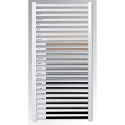 Plieger Palmyra designradiator horizontaal gebogen middenaansluiting 1175x600mm 689W donkergrijs structuur