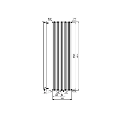 Plieger Antika designradiator verticaal middenaansluiting 1800x500mm 1485W wit OUTLET