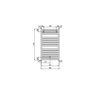 Plieger Vela designradiator horizontaal 1120x660mm 635W mat wit