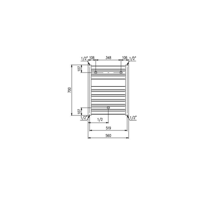 Plieger Vela designradiator horizontaal 700x560mm 359W donkergrijs structuur