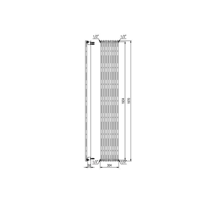 Plieger Venezia designradiator enkel verticaal 1970x304mm 970W pergamon