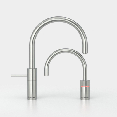 Quooker NL Nordic round kokendwaterkraan opbouw uittrekbare met Combi+ reservoir RVS