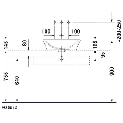 Duravit Philippe Starck opbouwwastafel met overloop 53cm wit