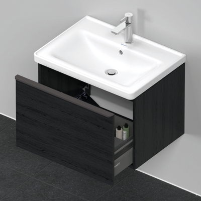 Duravit D-Neo wastafelonderkast 63.4x44x45.2cm 1 lade met softclose Eiken (zwart) Mat