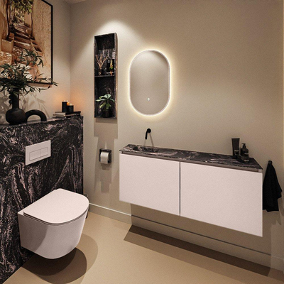 MONDIAZ TURE-DLUX 120cm toiletmeubel Rosee. EDEN wastafel Lava positie links. Zonder kraangat.