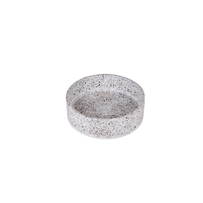 Ideavit Ora Waskom 39x12cm rond concrete beton wit Terrazzo