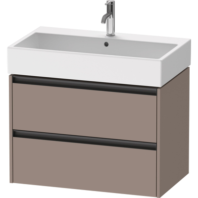 Duravit Ketho 2 wastafelonderbouwkast met 2 laden 78.4x46x54.9cm met grepen antraciet basalt mat