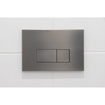 FugaFlow Eccelente Press Bedieningsplaat - bedieningspaneel voor Geberit UP320 inbouwreservoir - dualflush - rechthoekige knoppen - metaal gunmetal