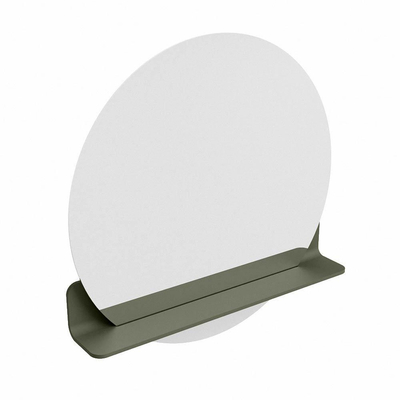 Mondiaz SPOT Badkamerspiegel - rond 70cm - spiegelplanchet - kleur Army
