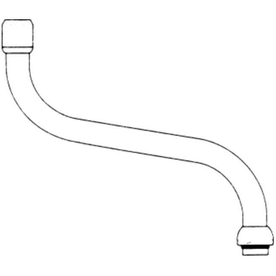 Venlo draaibare onderuitloop met straalregelaar 3/4"x170mm chroom