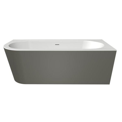 Xenz Charley XS Hoekbad - hoekopstelling rechts - 165x75cm - overloop - waste inox - bicolor wit/cement