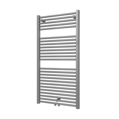 Plieger Palmyra designradiator horizontaal middenaansluiting 1175x600mm 681W zilver metallic