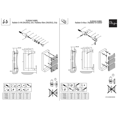 Plieger Florian Nxt designradiator dubbel horizontaal 722x500mm 505W zwart
