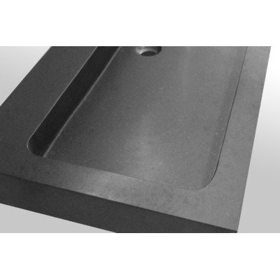 BRAUER black Spirit Meubelwastafel - 80x46x10cm - zonder overloop - 1 wasbak - zonder kraangat - natuursteen - basalt OUTLETSTORE