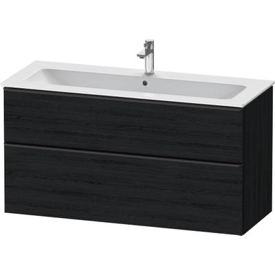 Duravit D-Neo wastafelonderkast 121x62.5x46.2cm 2 lades Eiken (zwart) Mat