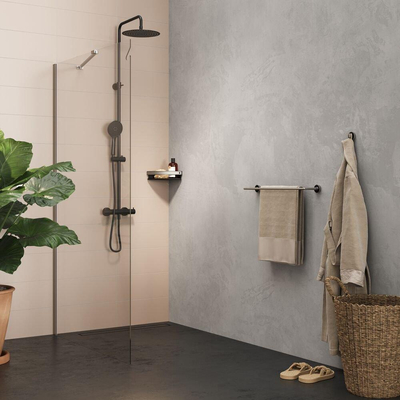 Tiger Cooper Handdoekhaak - enkel - rond - geborsteld RVS/zwart