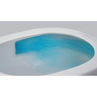 QeramiQ Dely Swirl Toiletset - 36.5x53cm - Geberit UP100 inbouwreservoir - 35mm zitting - witte bedieningsplaat - ronde knoppen - glans wit