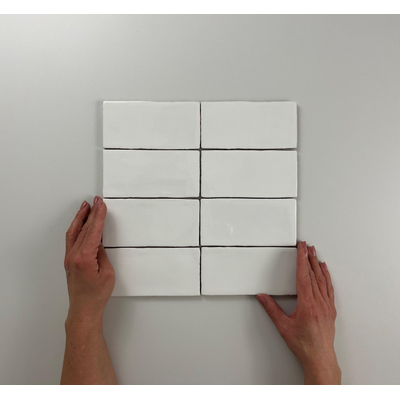 Cifre Ceramica Atlas wandtegel - 7.5x15cm - 8.5mm - Rechthoek - Wit glans