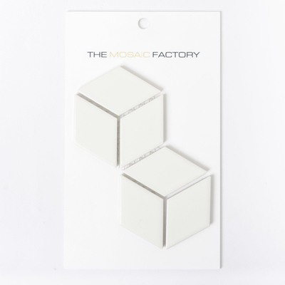 SAMPLE The Mosaic Factory Paris mozaïektegel 48x81x6mm wandtegel voor binnen en buiten bucket porselein mat wit