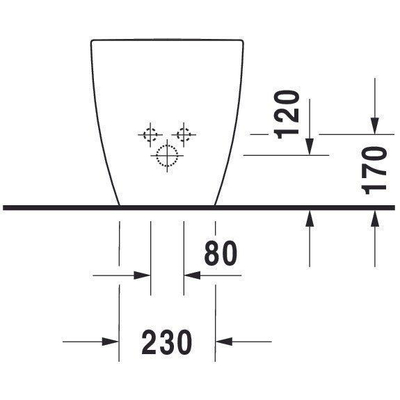 Duravit HappyD 2 staand bidet back to wall 36.5x57cm met overloop met kraangat met wondergliss wit