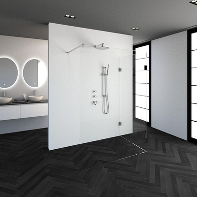 BRAUER Create Inloopdouche - reversed - 140x100cm - profielloos - antikalk - 8mm veiligheidsglas - chroom