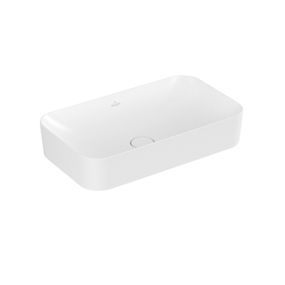 Villeroy & Boch Finion opzetwastafel zonder kraangat 60x35cm Ceramic+ zonder overloop stone white