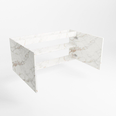 Mondiaz FOWY fonteinonderkast - 110x22x50cm - 2 deuren - push to open - softclose - Carrara