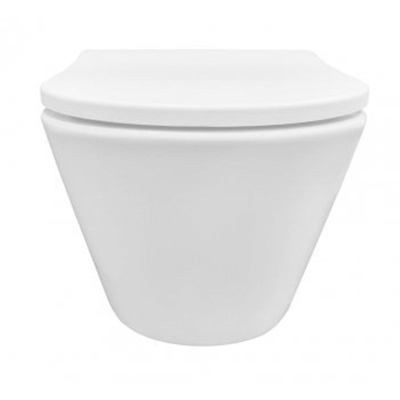Wiesbaden Vesta wandcloset rimless met Shade slim toiletzitting softclose en quick release mat wit